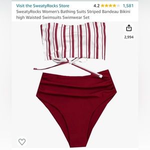 Strapless High waisted bikini set